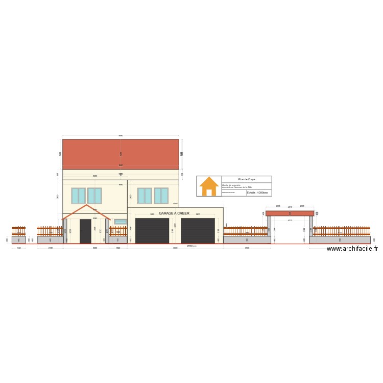 plan de coupe. Plan de 0 pièce et 0 m2