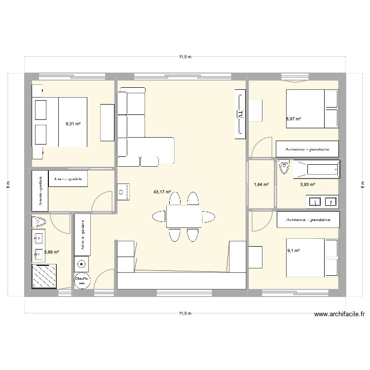 83m2 interieur. Plan de 0 pièce et 0 m2 83m2 interieur. Plan de 0 pièce et 0 m2