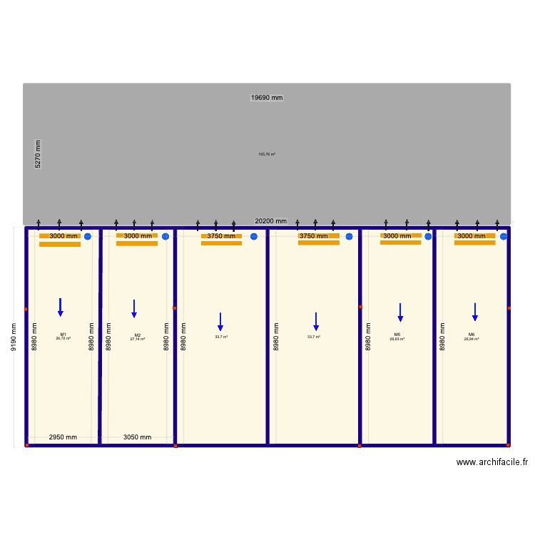Authentic restaurant V1. Plan de 7 pièces et 279 m2