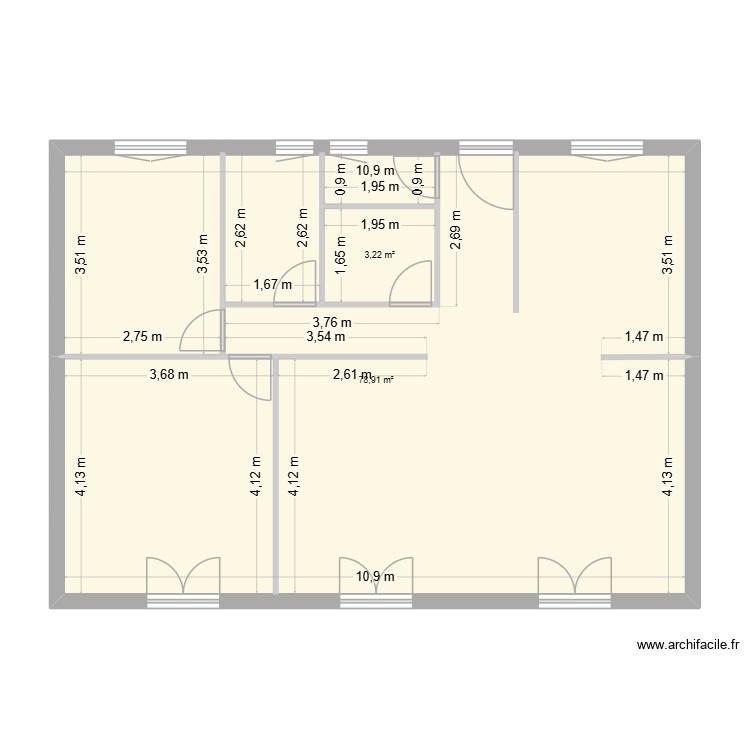 Plan rez de chauss&eacute; 1. Plan de 0 pièce et 0 m2