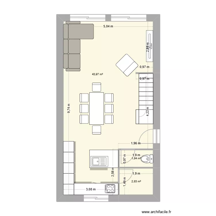 Condensia (Ground floor) - 5.8. Plan de 3  et 49 m²
