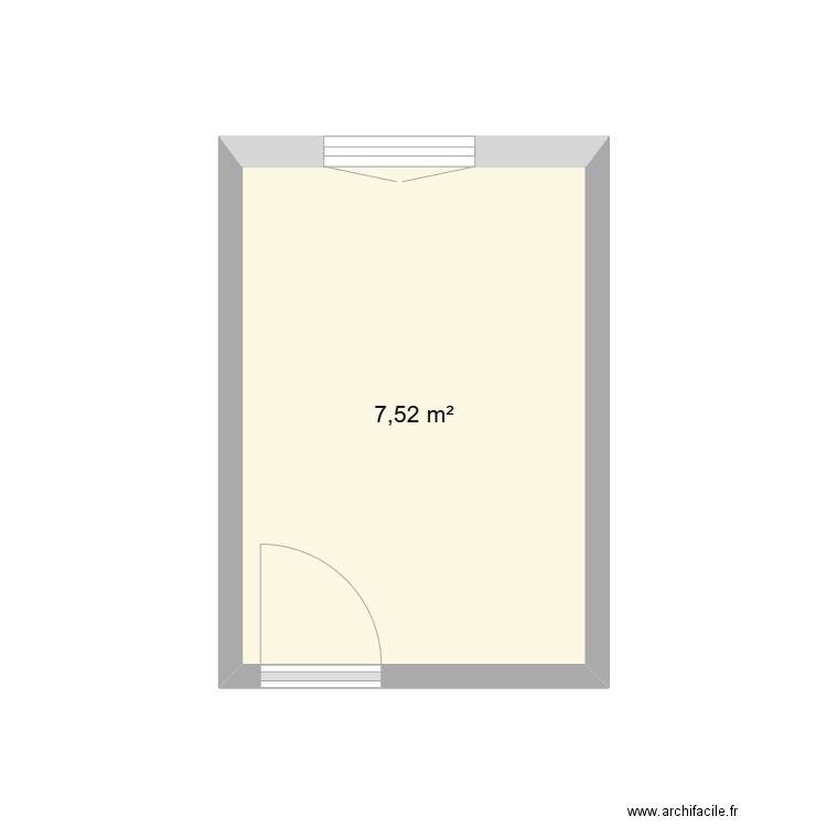 Deulceux avant. Plan de 1 pièce et 8 m2
