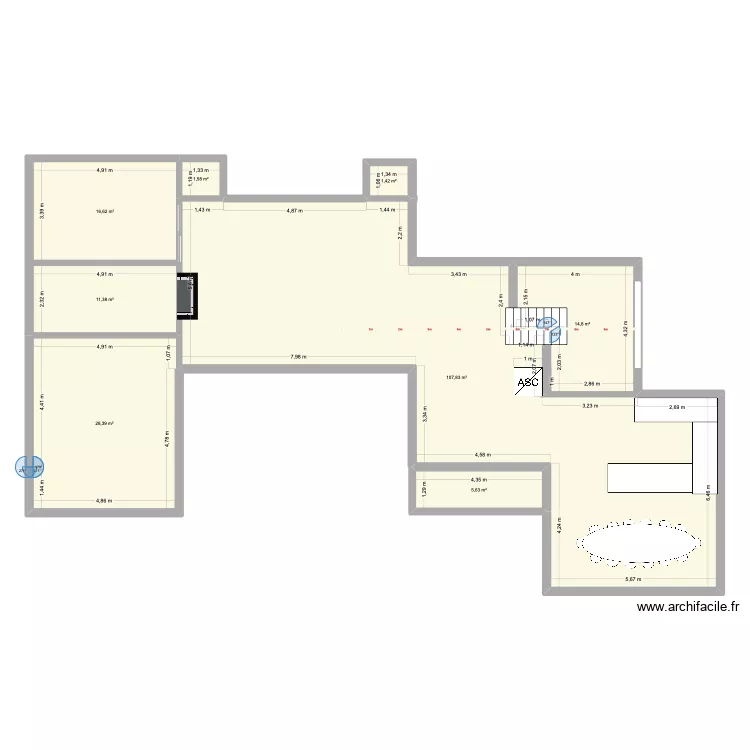 Mar Clare. Plan de 8  et 188 m²