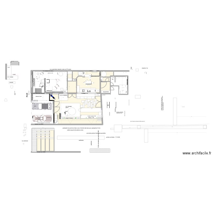 volige. Plan de 11 pièces et 140 m2