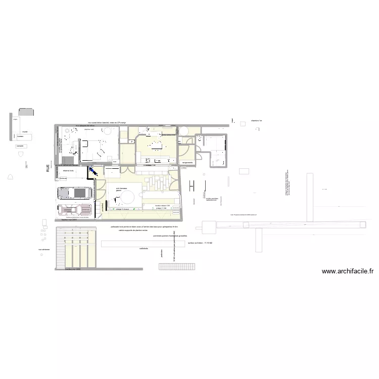 volige. Plan de 11 pièces et 140 m²