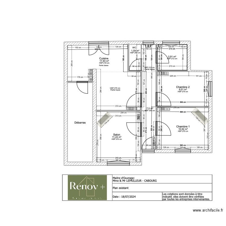 Plan existant LEPAILLEUR - Cabourg. Plan de 0 pièce et 0 m2