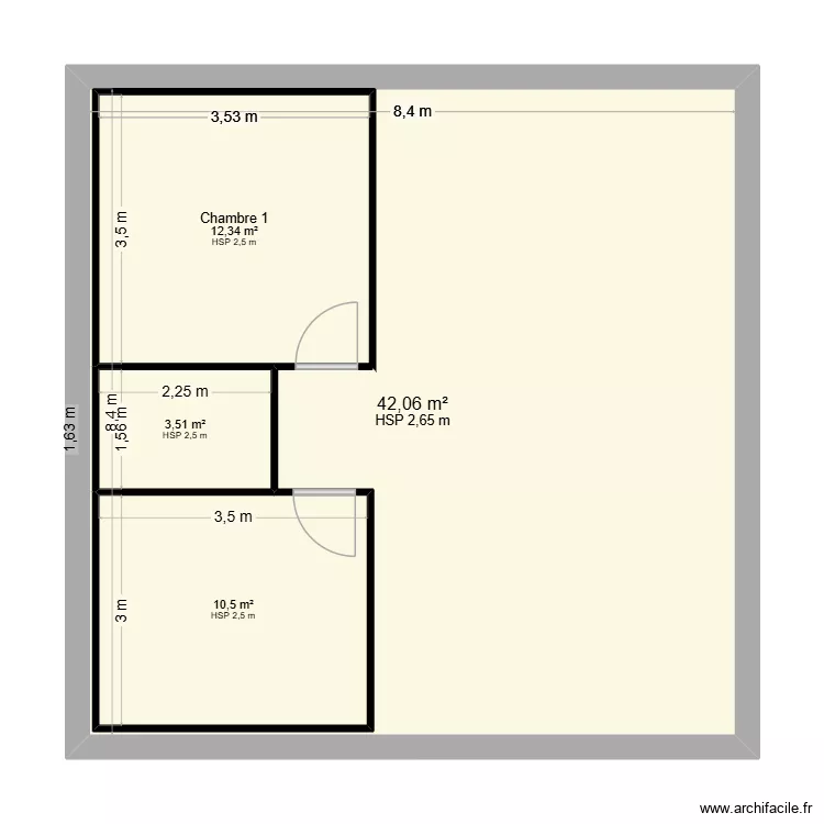 Maison 80 m&sup2; Lacroix Barrez. Plan de 4 Pièces et 97 m²