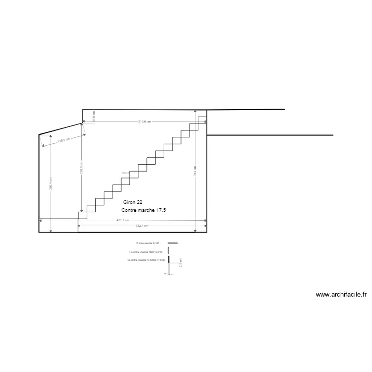 escalier. Plan de 