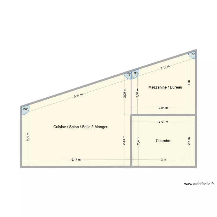 SOUQUERE Coupe. Plan de 