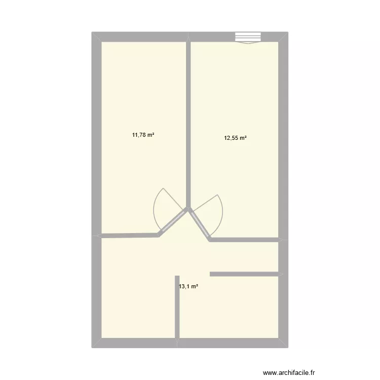 3eme etage avec dimension au 28.02. Plan de 3 pièces et 37 m²