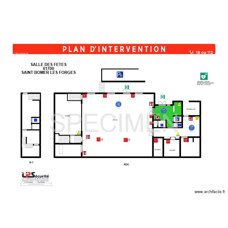 SALLE DES FETES SAINT BOMER LES FORGES. Plan de 18 pièces et 372 m2