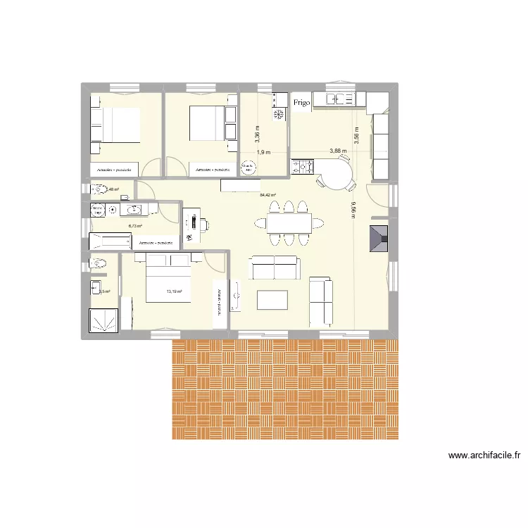 maison beaumerie 4 CONTAINEUR invers&eacute;. Plan de 