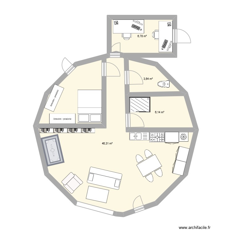Yourte 2. Plan de 0 pièce et 0 m2 Yourte 2. Plan de 0 pièce et 0 m2