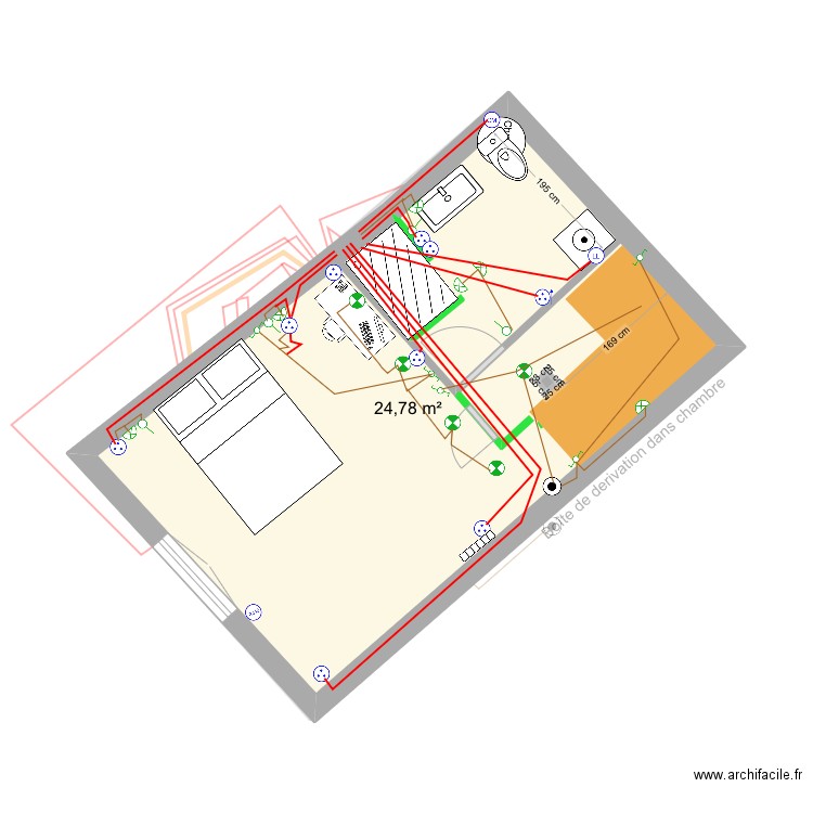 L'ase elec. Plan de 2 pièces et 49 m2