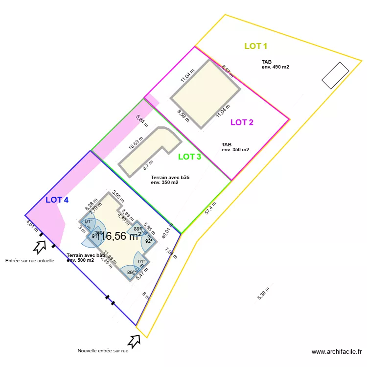 Meze plan division TAB. Plan de 