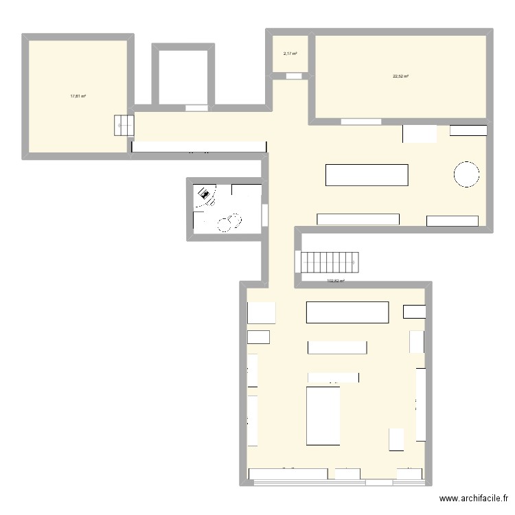 plan. Plan de 4 pièces et 145 m2