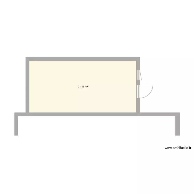 Remise. Plan de 1  et 21 m²