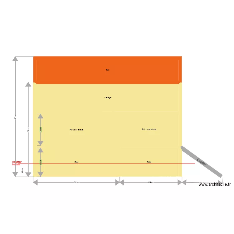 plan façade cote droite 2025. Plan de plan façade cote droite 2025. Plan de