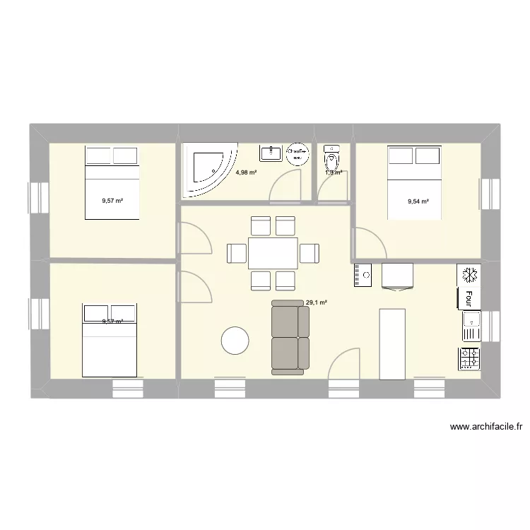 maison. Plan de 6  et 64 m²