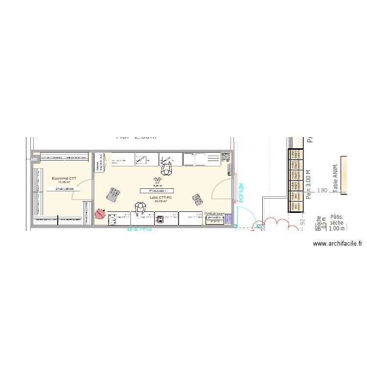 Vinay LAbo 2. Plan de 2 pièces et 36 m2
