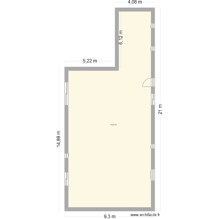 Maison. Plan de 1 pièce et 143 m2