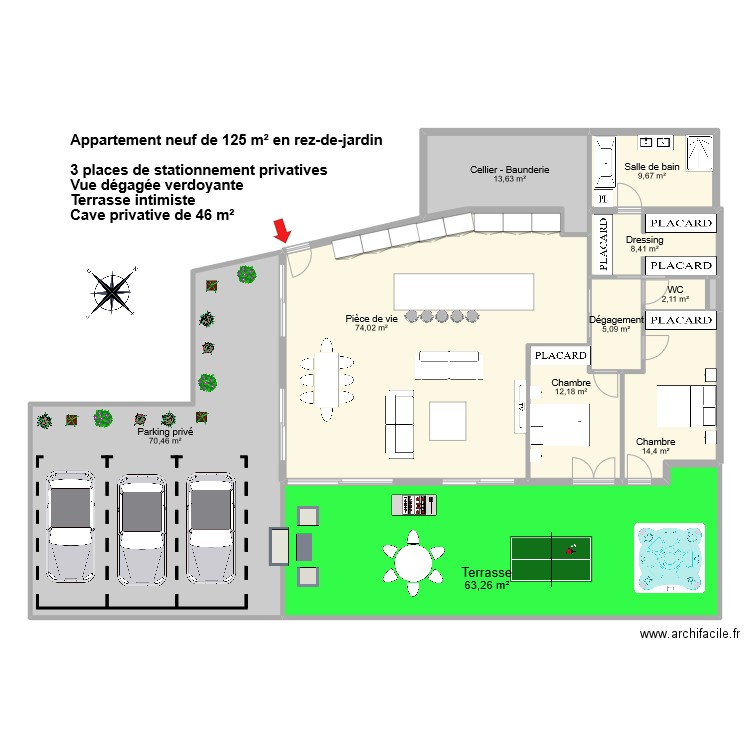 KREITWILL. Plan de 11 pièces et 274 m2