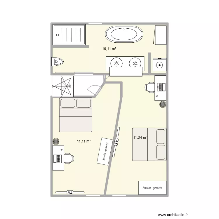 Rick. Plan de 3 et 33 m² Rick. Plan de 3 et 33 m²