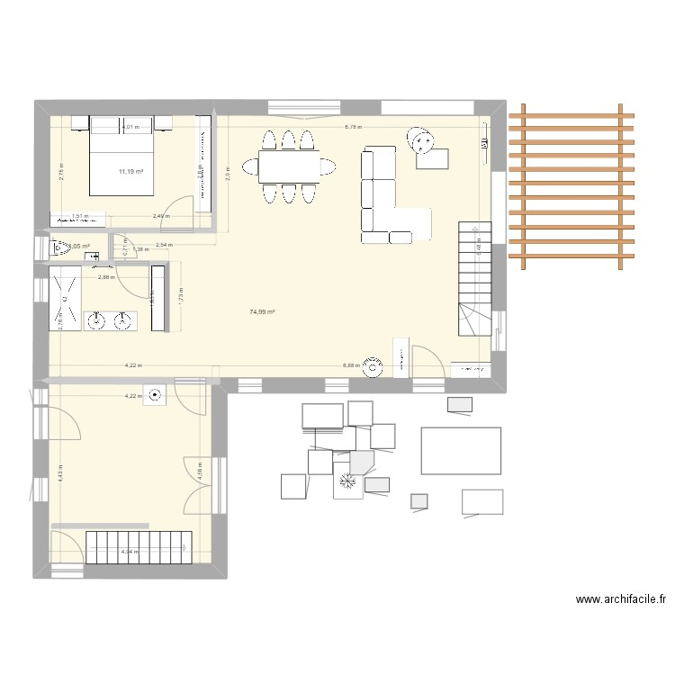 MAison cuisine nord. Plan de 12 pièces et 188 m2