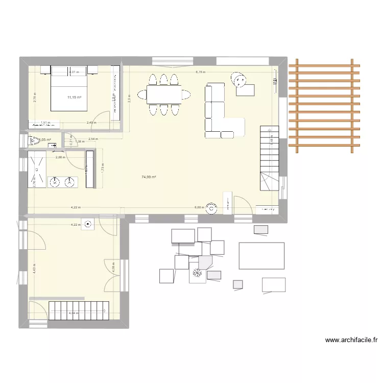 MAison cuisine nord. Plan de 