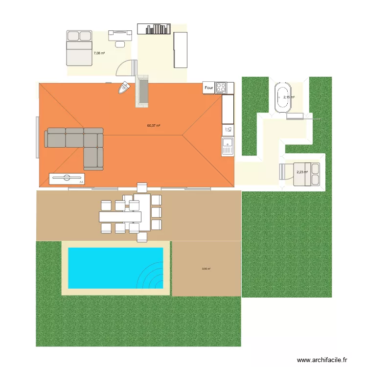 maison chab. Plan de 4 Pièces et 72 m² maison chab. Plan de 4 Pièces et 72 m²