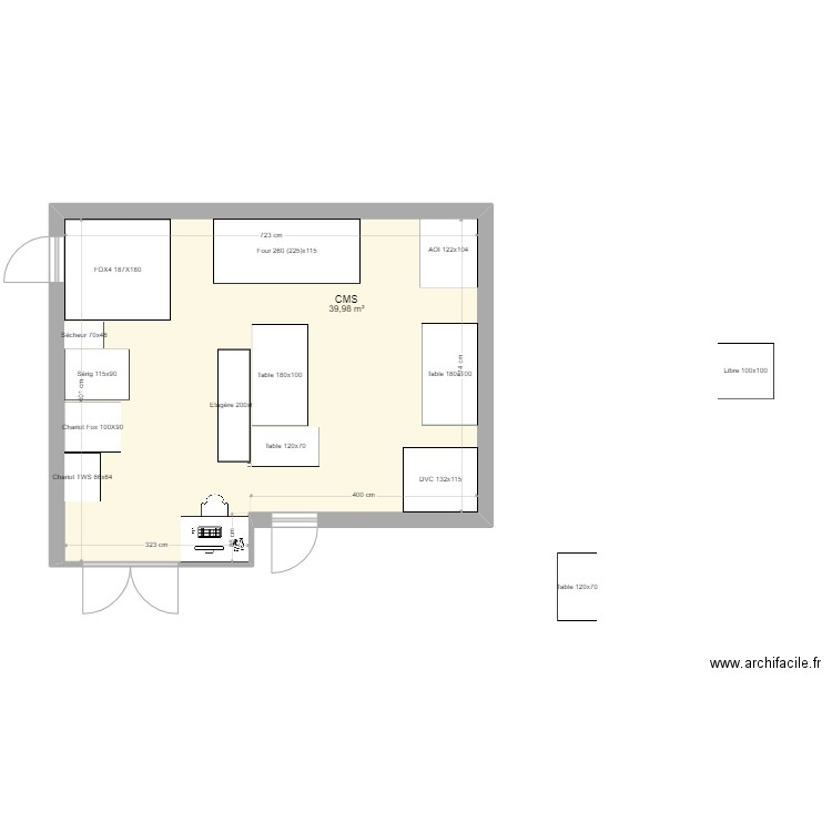 Atelec2025. Plan de 1 pièce et 40 m2