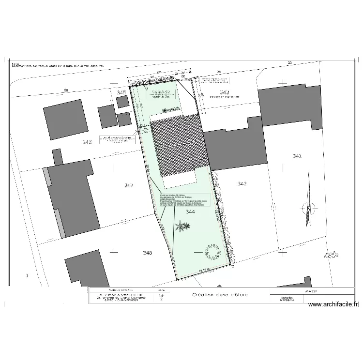 masse pour DP muret. Plan de masse pour DP muret. Plan de
