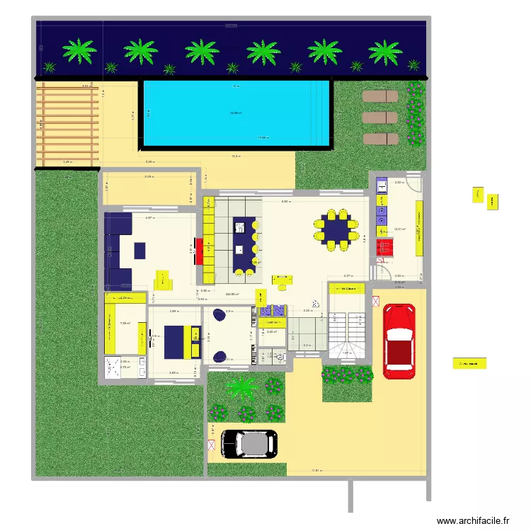 prefaille PC accept&eacute; chambre 2. Plan de 21  et 1206 m²