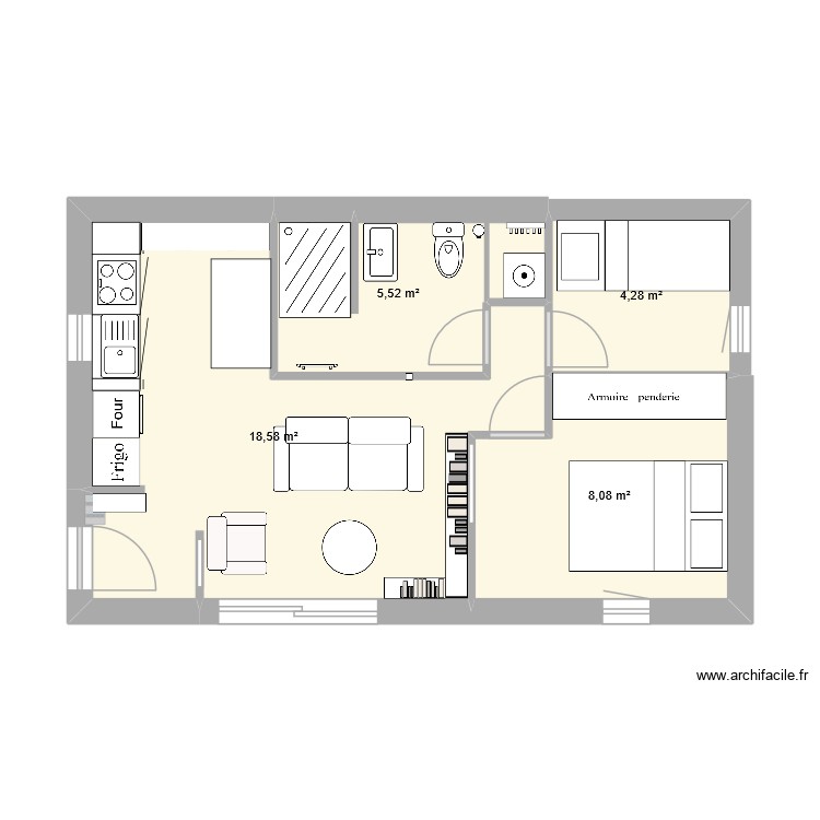 extension. Plan de 0 pièce et 0 m2