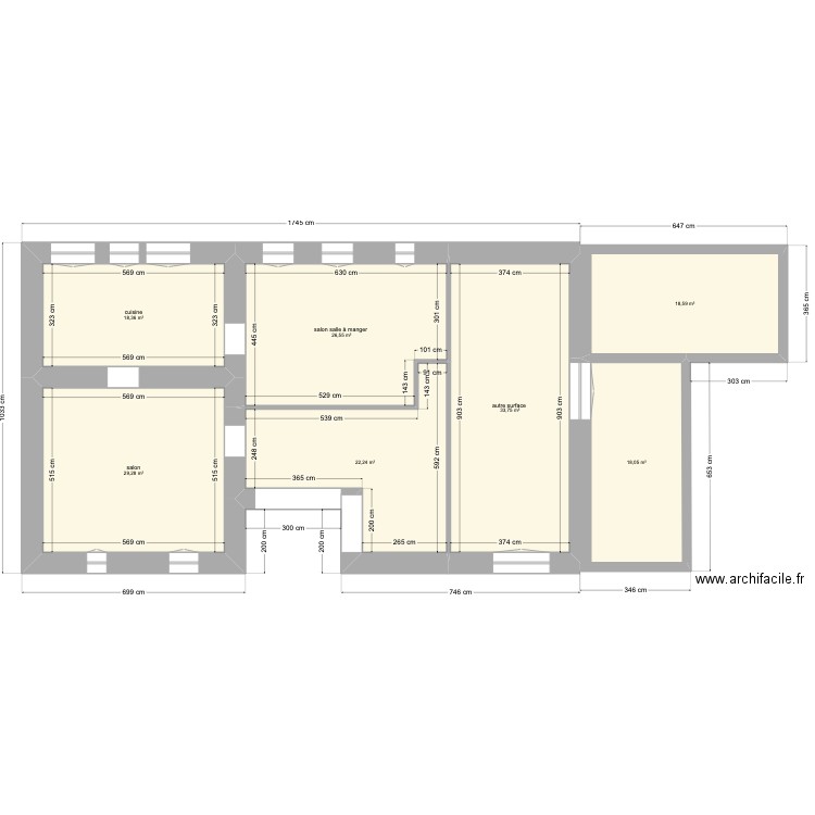 Lesnard. Plan de 15 pièces et 277 m2