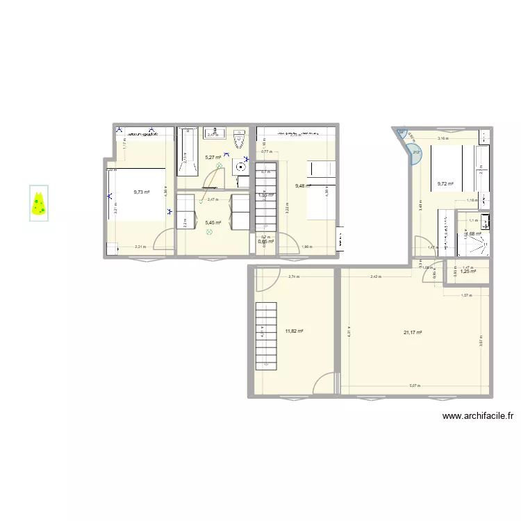 18 J LTrev7. Plan de 11  et 78 m²