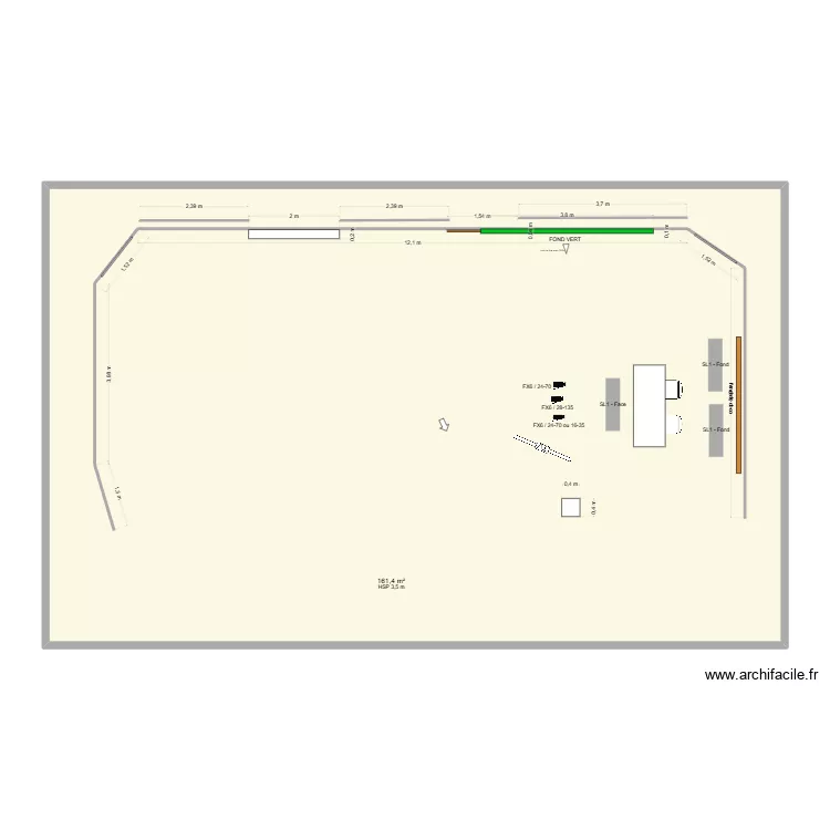 Plateau RASKA - HOTLINE. Plan de 1  et 161 m²