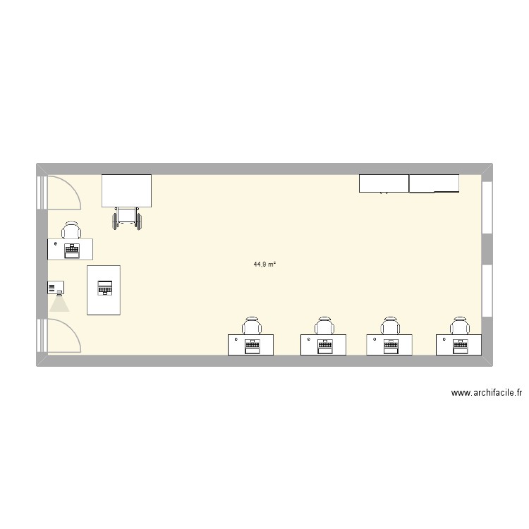 lilou plan d'ulis. Plan de 1 pièce et 45 m2