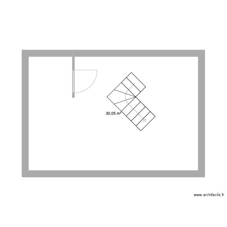 CHASTAGNER. Plan de 1 pièce et 30 m2