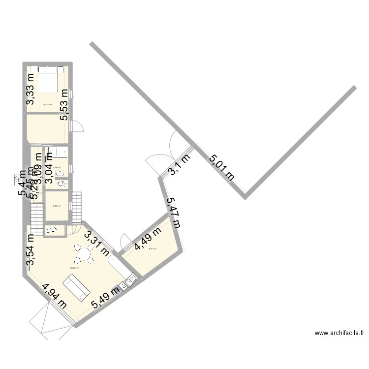 LA BOUILLADISSE VENTE FINALE 1. Plan de 7 pièces et 74 m2