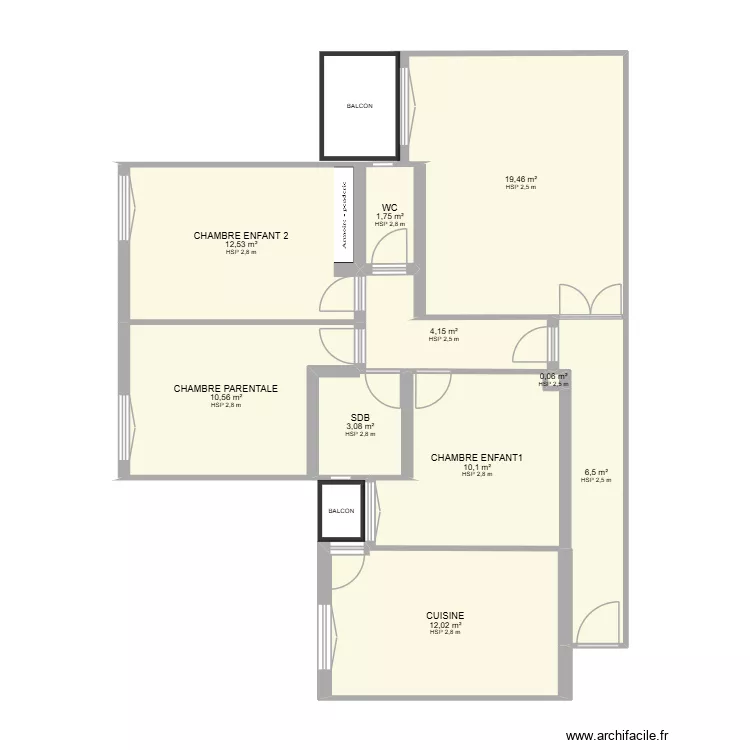 Plan AADL. Plan de 10  et 80 m²