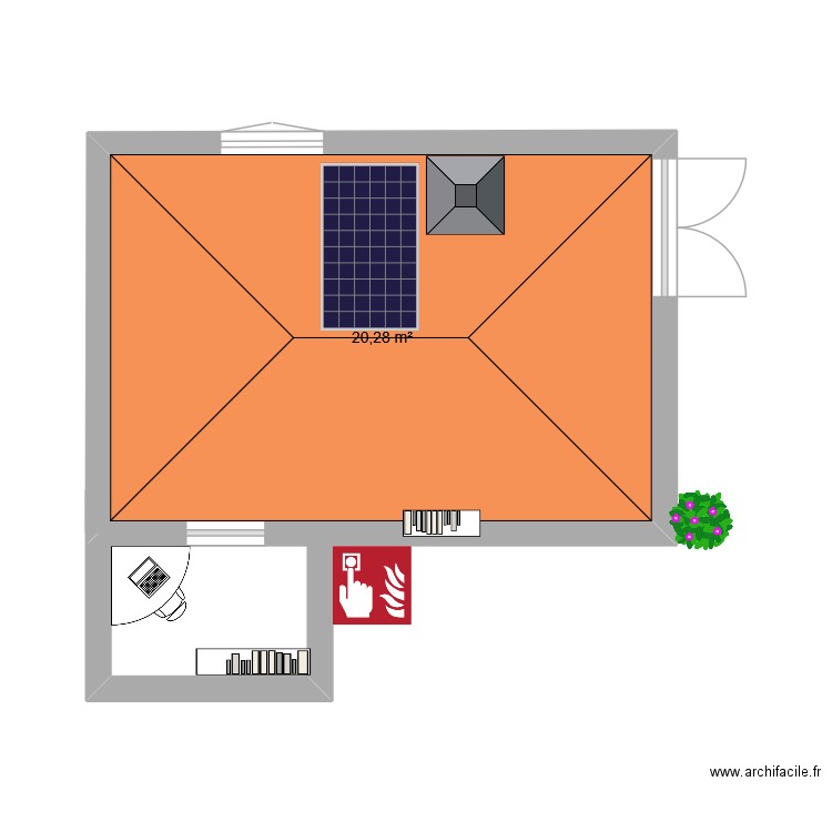 futur. Plan de 1 pièce et 20 m2