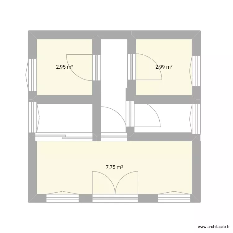 Habitation 2 Chambre salon douche cuisine. Plan de 3 Pièces et 14 m² Habitation 2 Chambre salon douche cuisine. Plan de 3 Pièces et 14 m²