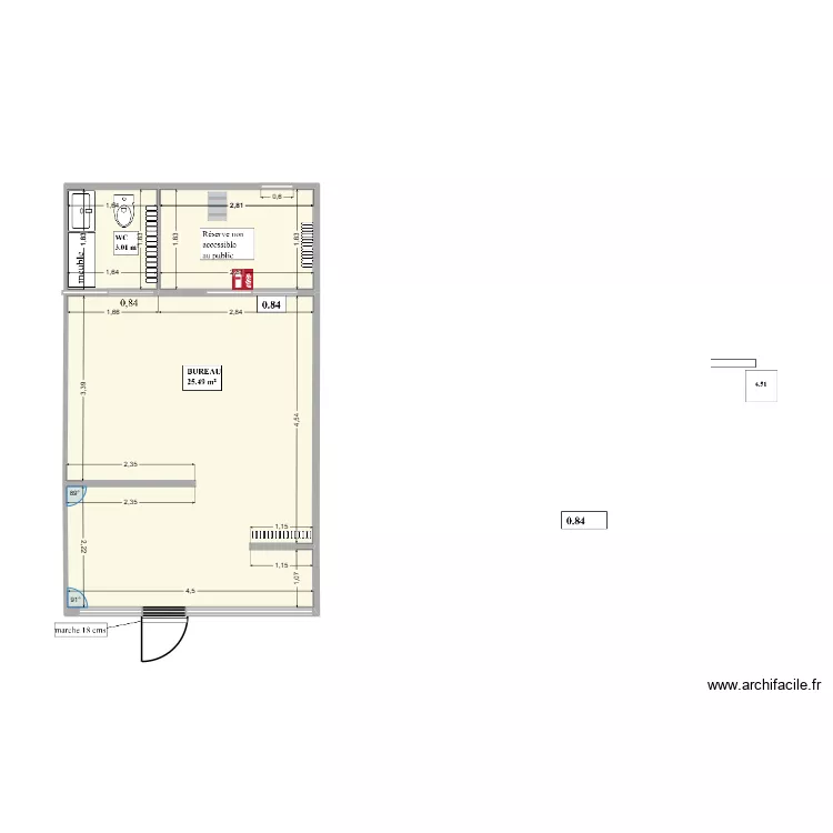 plan de base avec electrique. Plan de 3  et 33 m²