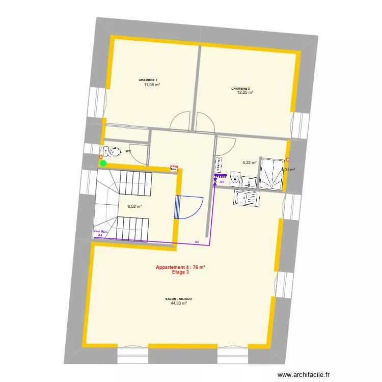 THUONG R+3 - Alimentation eau. Plan de THUONG R+3 - Alimentation eau. Plan de