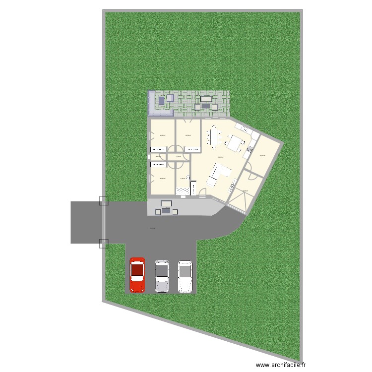 Maison N°1. Plan de 9 pièces et 114 m2