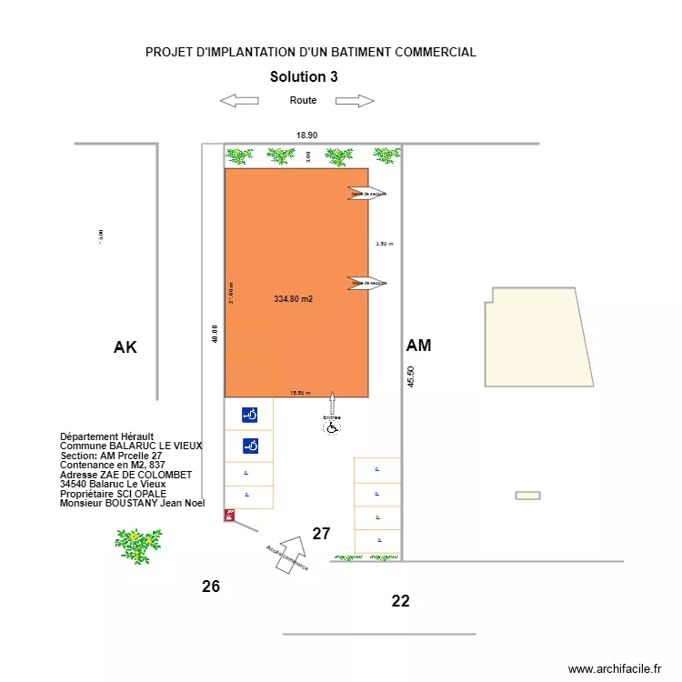 LOCAL  BALARUC LE VIEUX". Plan de 