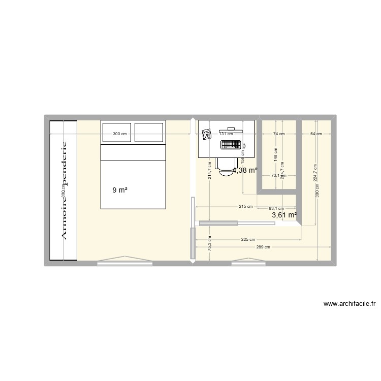 &eacute;tage. Plan de 0 pièce et 0 m2