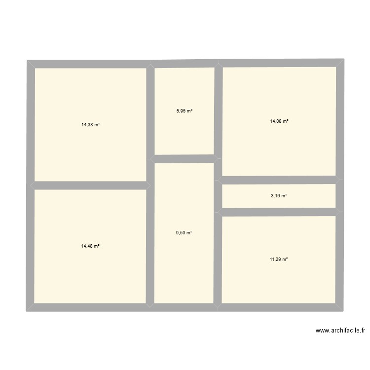 R+1_ 39. Plan de 7 pièces et 73 m2