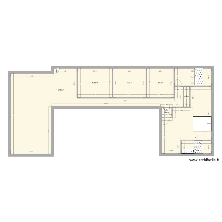 alex projet. Plan de 8 pièces et 132 m2